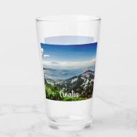 View of sea from mountains