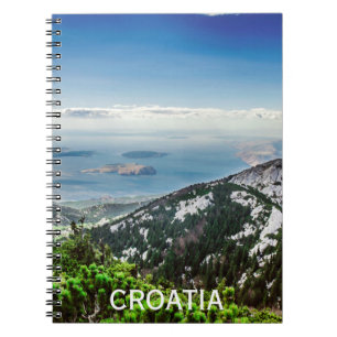 View of sea from mountains in Croatia Notebook