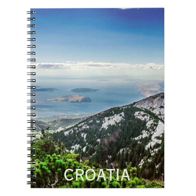 View of sea from mountains in Croatia Notebook (Front)