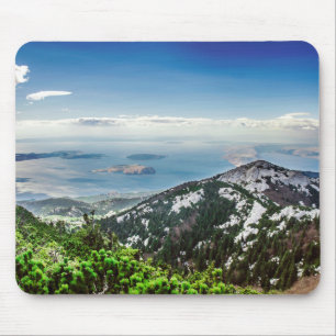 View of sea from mountains mouse pad