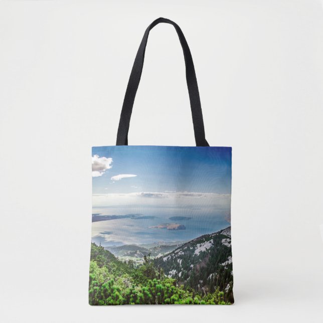 View of sea from mountains tote bag (Front)