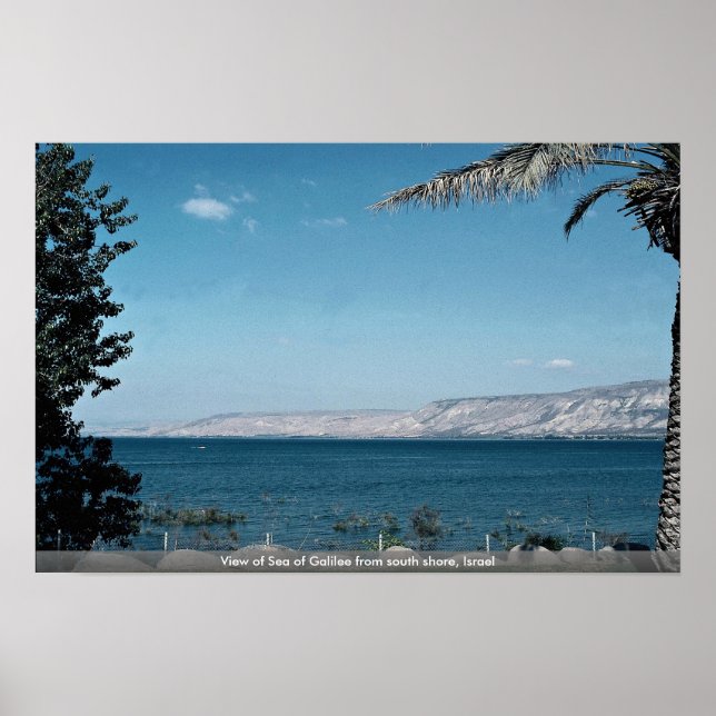 View of Sea of Galilee from south shore, Israel Poster (Front)