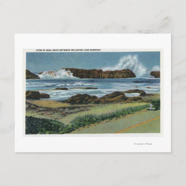 View of Seal Rock in between Waldport and Postcard (Front)