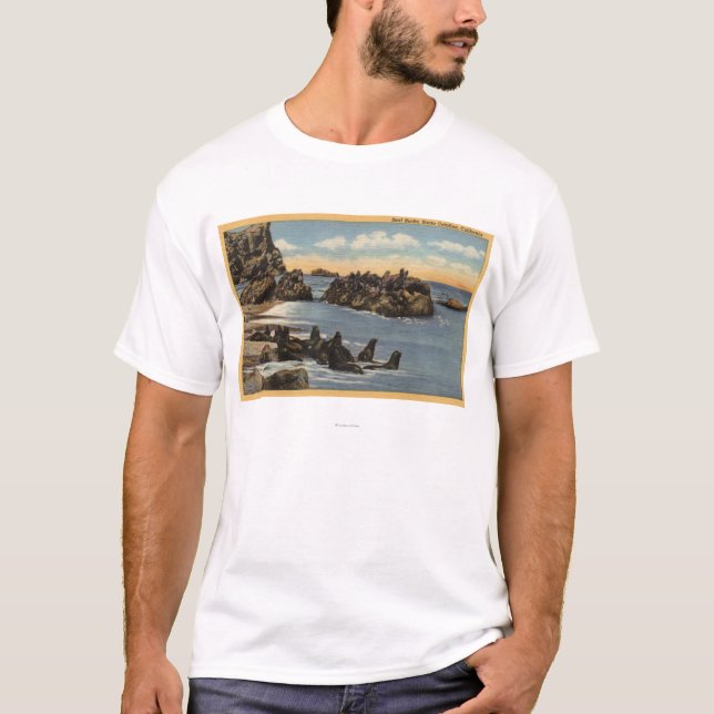 View of Seal Rocks with Seals T-Shirt (Front)
