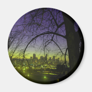 View of Seattle at dawn Magnet