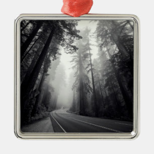 View Of Sequoia Trees In Forest Metal Ornament