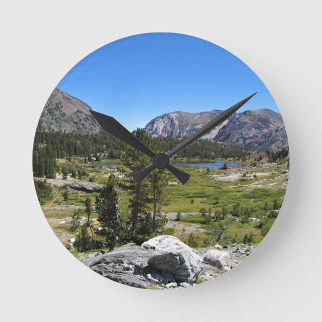 View of Shell Lake, Tioga Pass, CA Round Clock (Front)