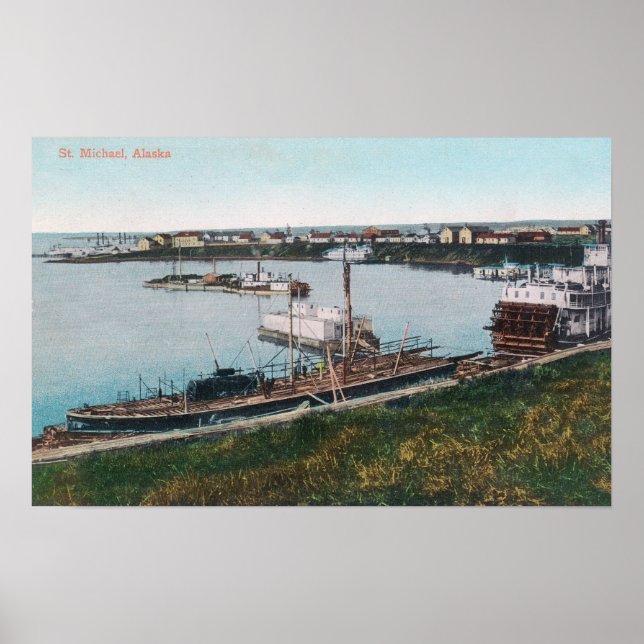 View of Ships in the DockSt. Michael, AK Poster (Front)