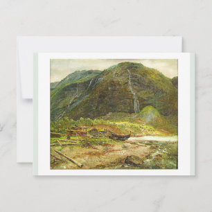 View of Skjolden in Lyster, Norway 1843 JCC Dahl Postcard