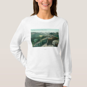 View of Snow Sheds over Train Tracks in Mountain T-Shirt