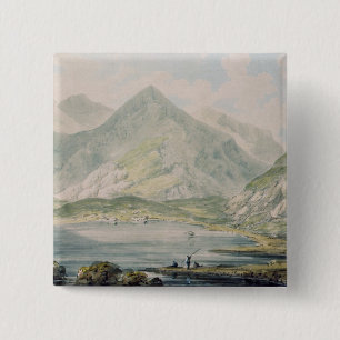 View of Snowdon 15 Cm Square Badge