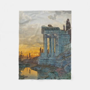 View of Southern Italy with Ancient Roman Ruins Fleece Blanket