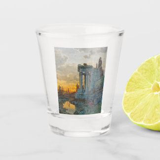 View of Southern Italy with Ancient Roman Ruins Shot Glass