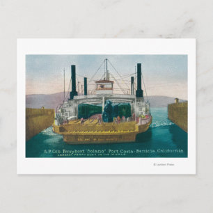 View of SP Ferry Boat Solano in Dock Postcard