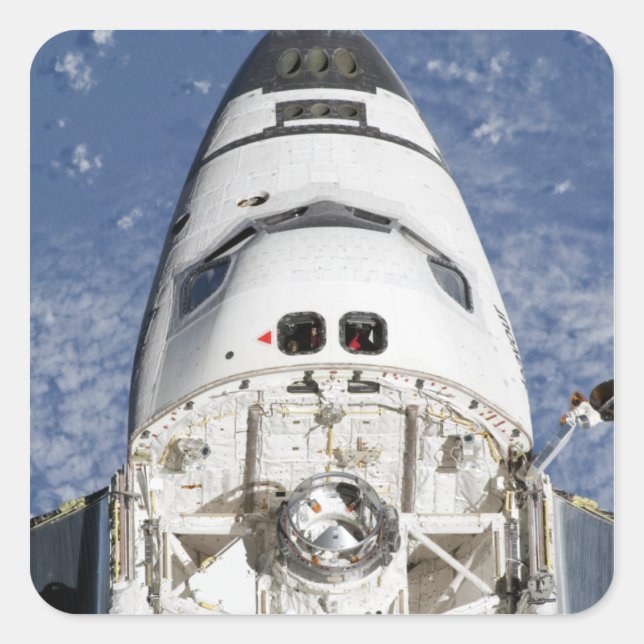 View of space shuttle Endeavour's crew cabin Square Sticker (Front)