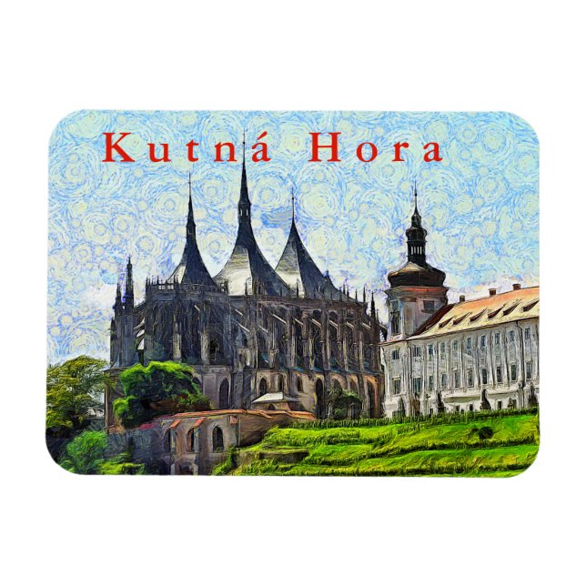 View of St. Barbara's Cathedral in Kutná Hora. Magnet (Horizontal)