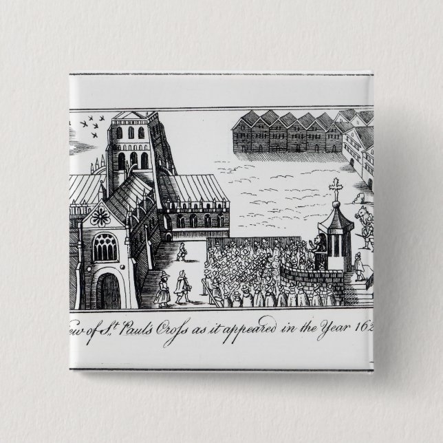 View of St. Paul's Cross 15 Cm Square Badge (Front)
