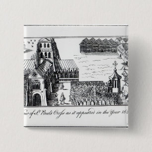 View of St. Paul's Cross 15 Cm Square Badge