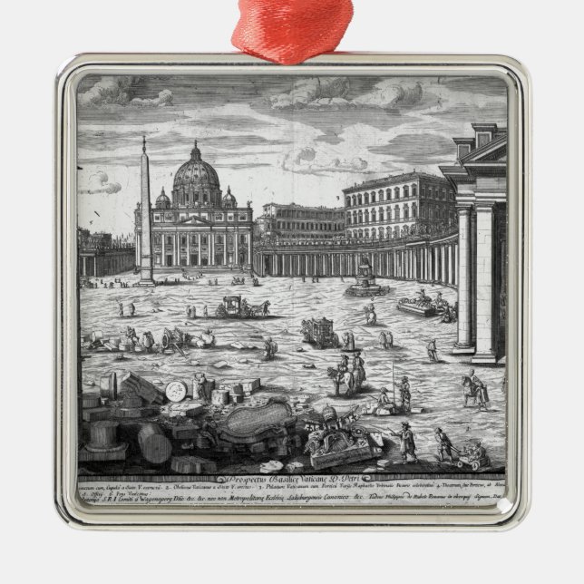 View of St. Peter's, Rome Metal Tree Decoration (Front)