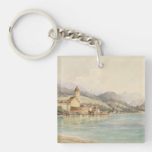 View of St. Wolfgang on Lake Wolfgang Carl Lafite Key Ring