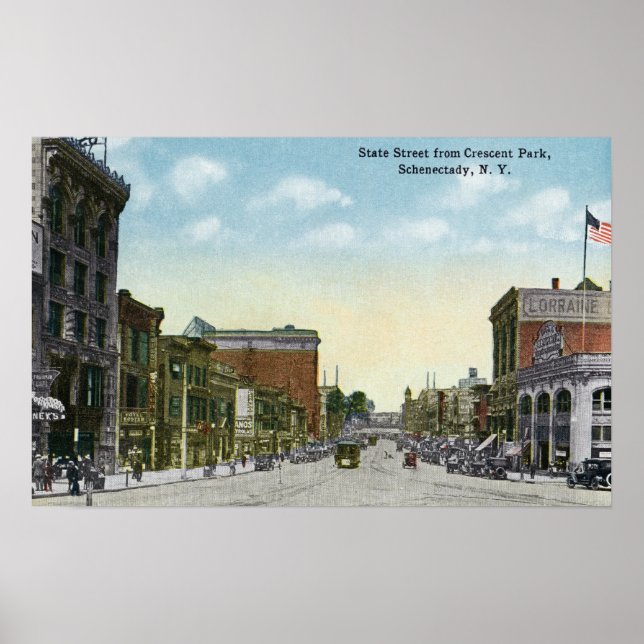 View of State Street from Crescent Park Poster (Front)