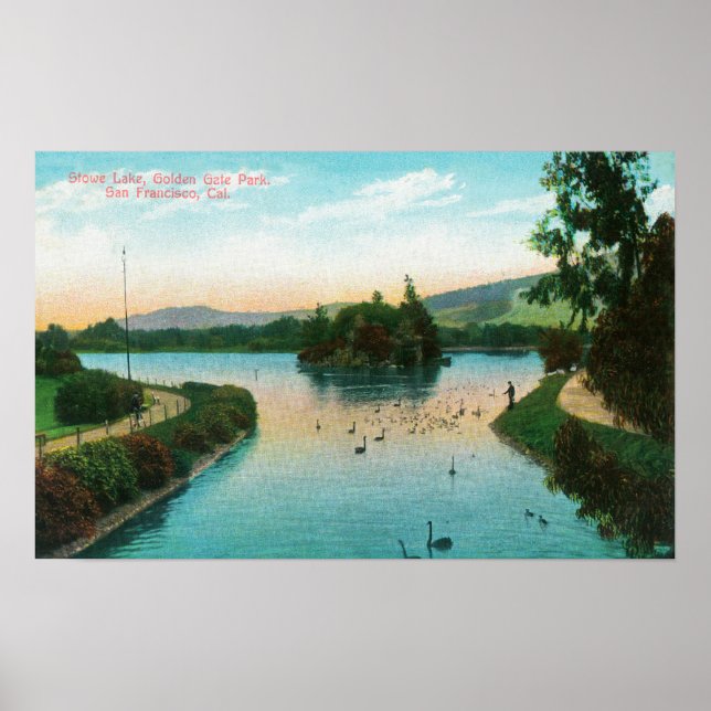 View of Stowe Lake at Golden Gate Park Poster (Front)
