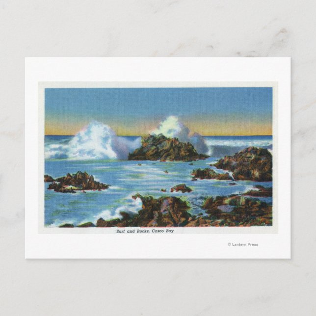 View of Surf Along the Rock Postcard (Front)