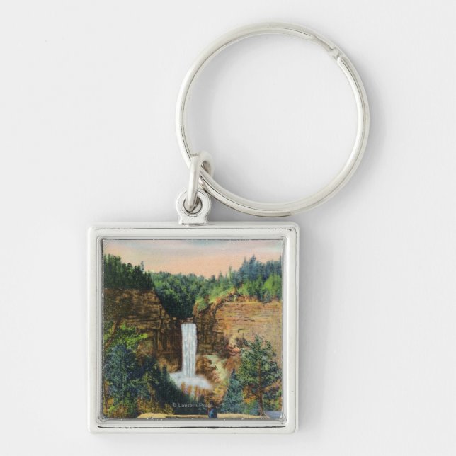 View of Taughannock Falls # 2 Key Ring (Front)