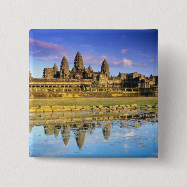 View Of Temple From Front 15 Cm Square Badge (Front)
