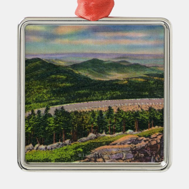 View of the 2nd Hairpin Turn on Memorial Hwy Metal Ornament (Front)