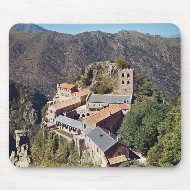 View of the Abbey of St. Martin du Canigou Mouse Pad (Front)