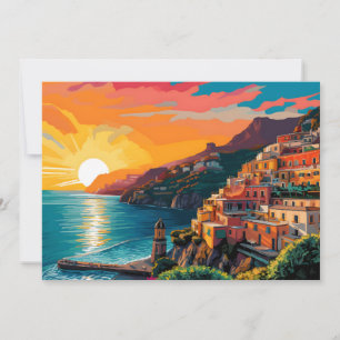 View of the Amalfi coast Italy Invitation