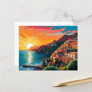 View of the Amalfi coast Italy Magneet Holiday Postcard