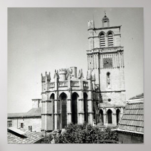 View of the apse and the tower, built poster