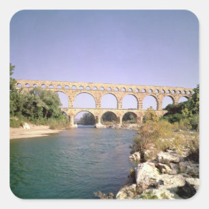 View of the aqueduct, built c.19 BC Square Sticker