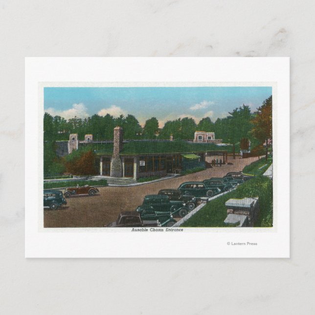 View of the Ausable Chasm Entrance Postcard (Front)