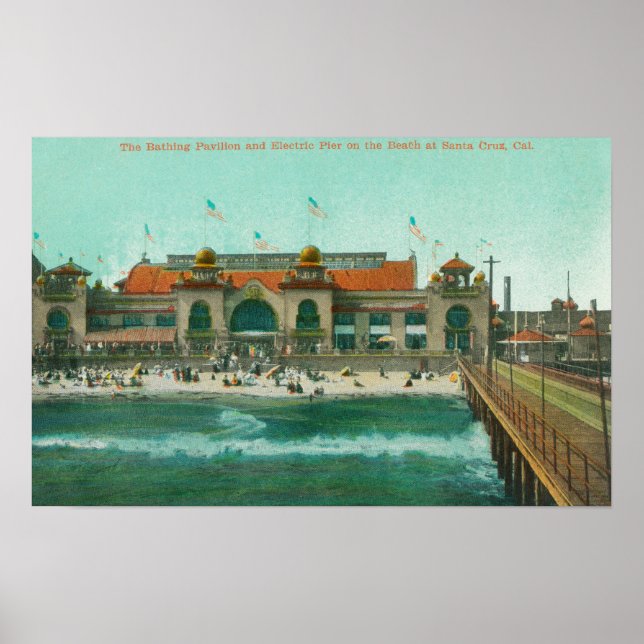 View of the Bathing Pavilion and Electric Pier Poster (Front)