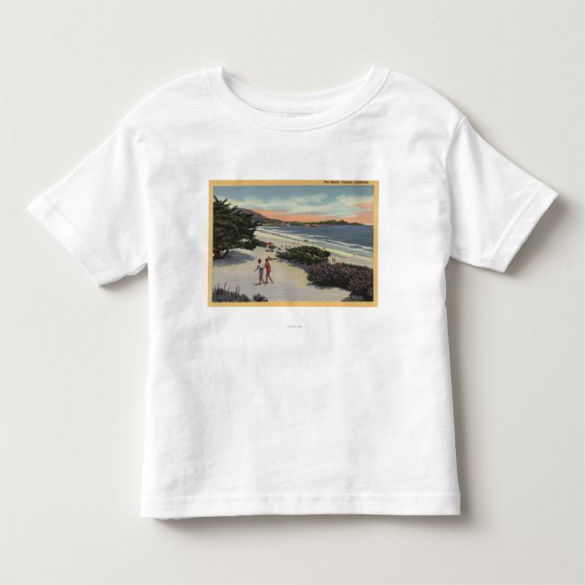 View of the Beach, Sunbathers Walking Toddler T-Shirt (Front)