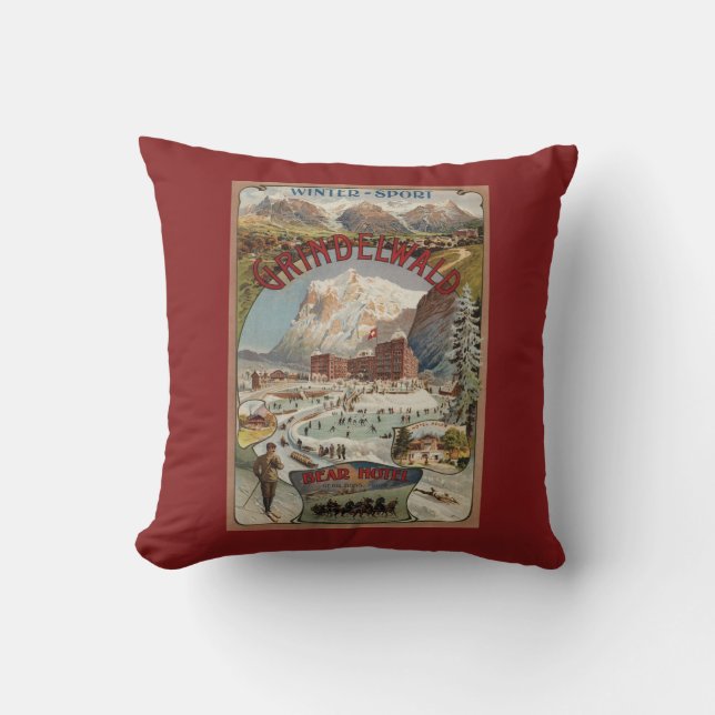 View of the Bear Hotel Promotional Poster Cushion (Front)