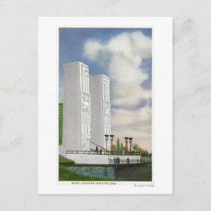 View of the Boat Landing and Pylons Postcard