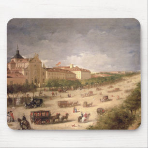 View of the Calle de Alcala, Madrid (oil on canvas Mouse Pad