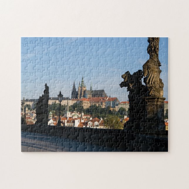 View of the Castle from Charles bridge in Prague Jigsaw Puzzle (Horizontal)