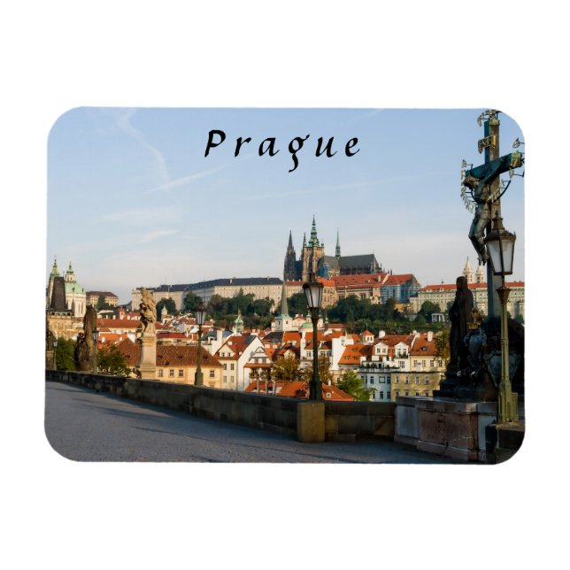 View of the Castle from Charles bridge in Prague Magnet (Horizontal)