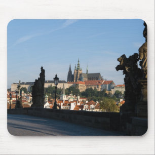 View of the Castle from Charles bridge in Prague Mouse Pad