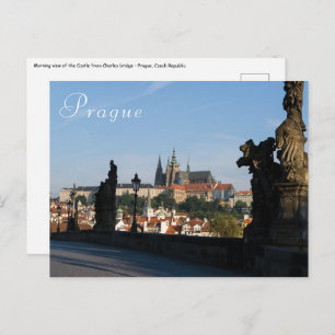 View of the Castle from Charles bridge in Prague Postcard