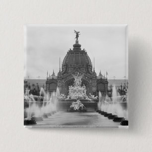 View of the Central Dome and the Fountain 15 Cm Square Badge
