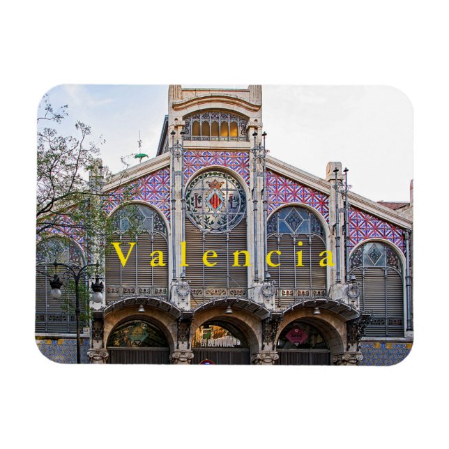 View of the Central Market of Valencia. Magnet (Horizontal)