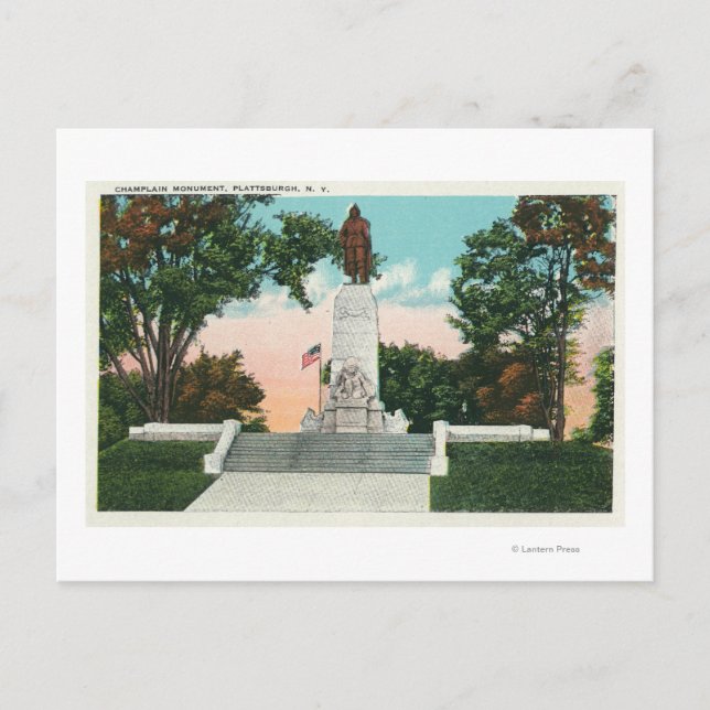 View of the Champlain Monument Postcard (Front)
