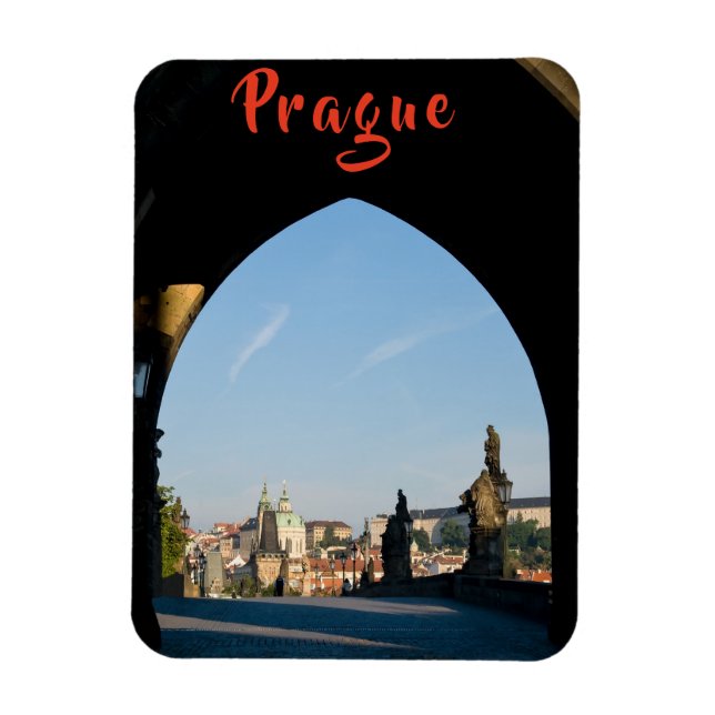 View of the Charles bridge in Prague - Czech R. Magnet (Vertical)