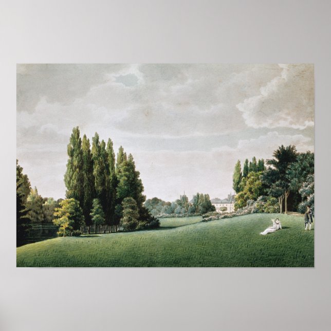 View of the Chateau near the Stone Bridge Poster (Front)